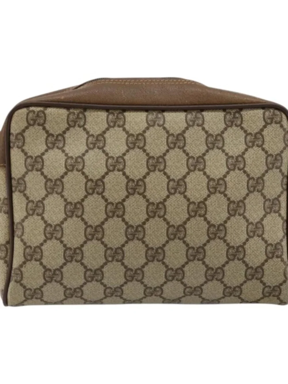 GUCCI GG Supreme Web Sherry Line Bag PVC Beige Gold 56 02 087 Auth